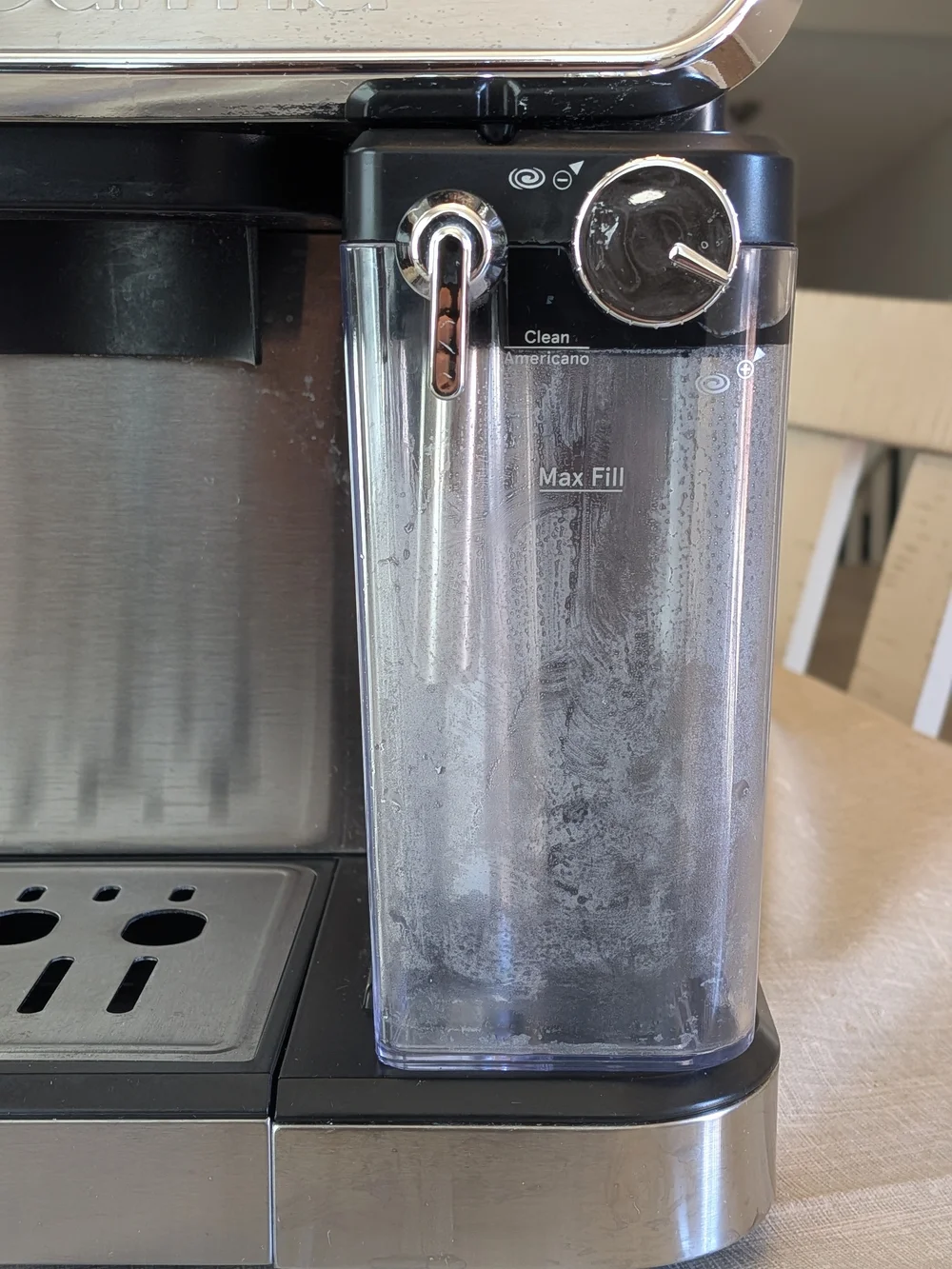 Black Stainless Steel Espresso Machine with Milk Frother